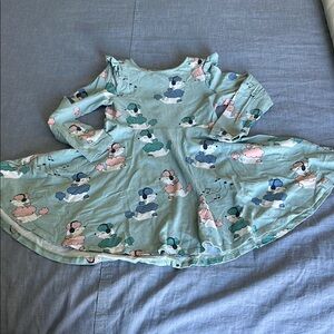 Polarn O. Pyret Blue and Pink Fit and Flare Casual Dress